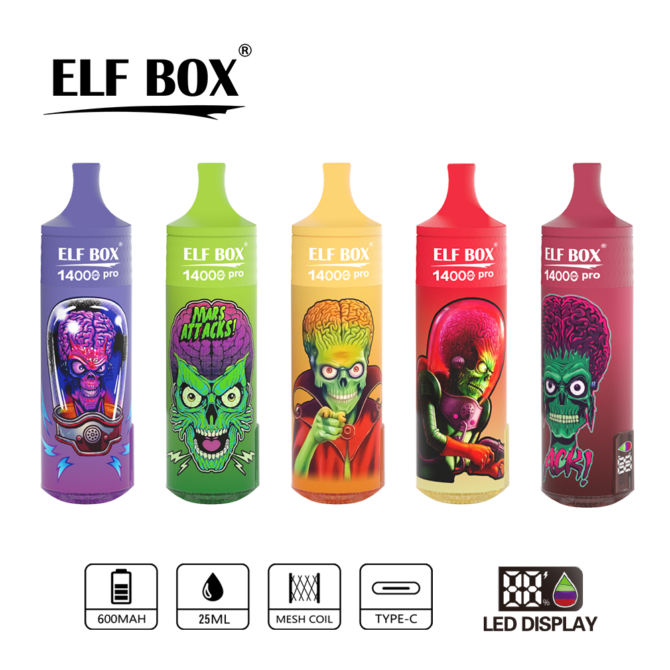 ELF BOX RGB 14000 Pro Smart Screen Disposable Vapes E Cigarette Puff Tornado 14k Puffs