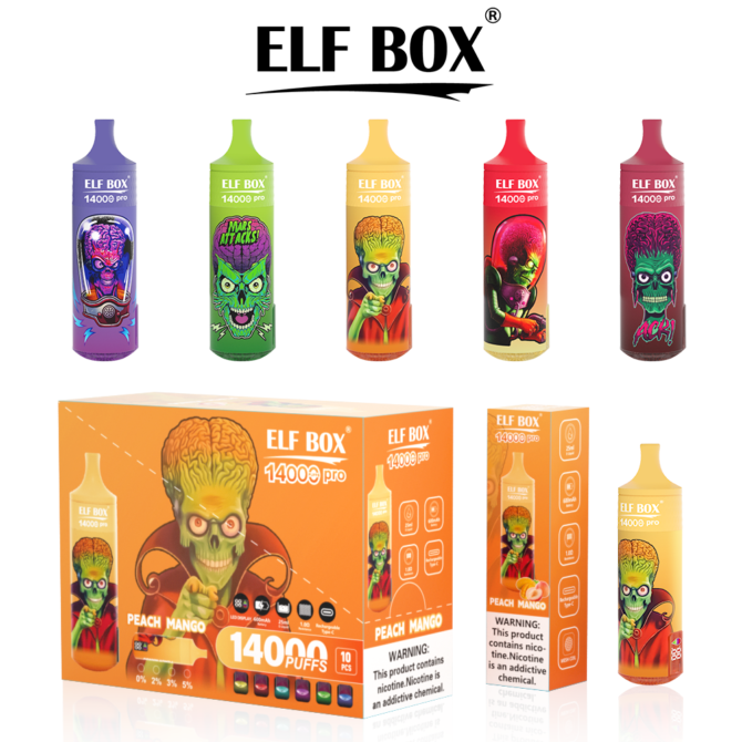 ELF BOX RGB 14000 Pro Smart Screen Disposable Vapes E Cigarette Puff Tornado 14k Puffs