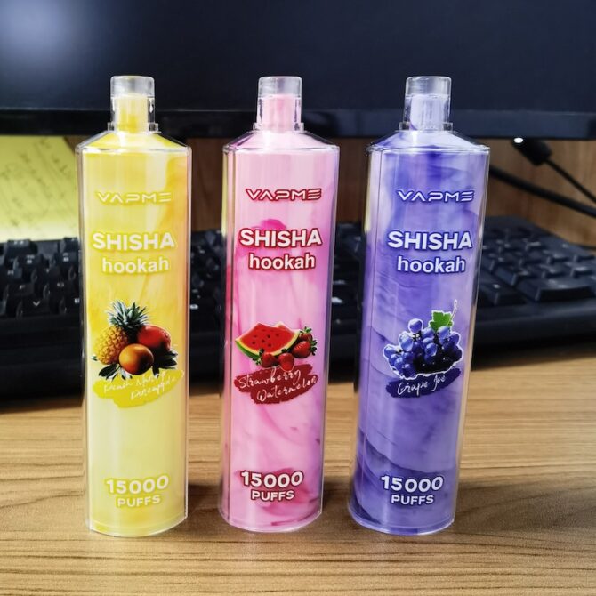 Vapme Shisha Puff 15000 Puffs Nicotine Vapes Rechargeable Disposable Vape Puff 15k