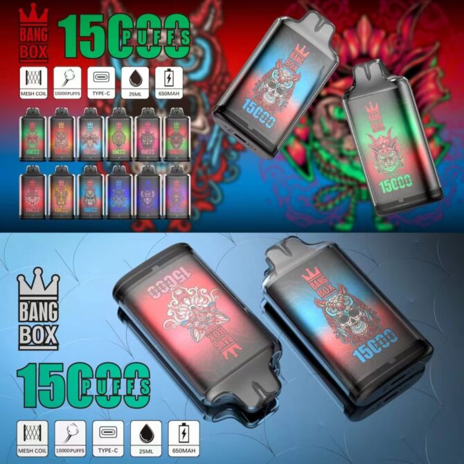 Bang box vape 15000 Puff 15k Disposable 650mah Vapes Pen E Cigarette Prefilled 25ml Mesh Coil bang puff vapes 15k