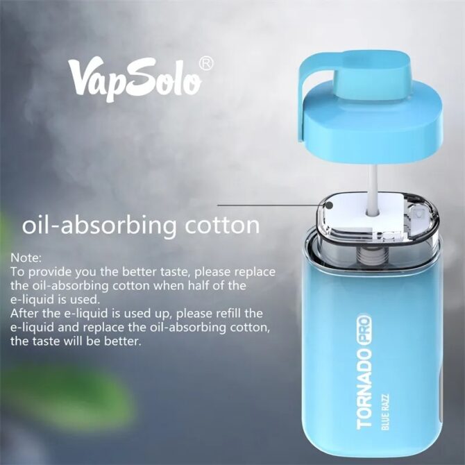 VAPSOLO Tornado Pro 12K Puff Vapes Disposable Vape Pen Mesh Coil 12000 PUFFS E Zigarette Airflow RGB Led And Battery Power Indicator Light