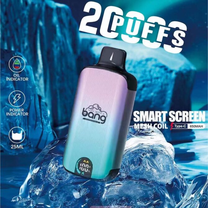 Original Bang 20000 puffs  LED display Disposable E Cigarettes Two Mesh Coil Puff 20k Vapes Vaper