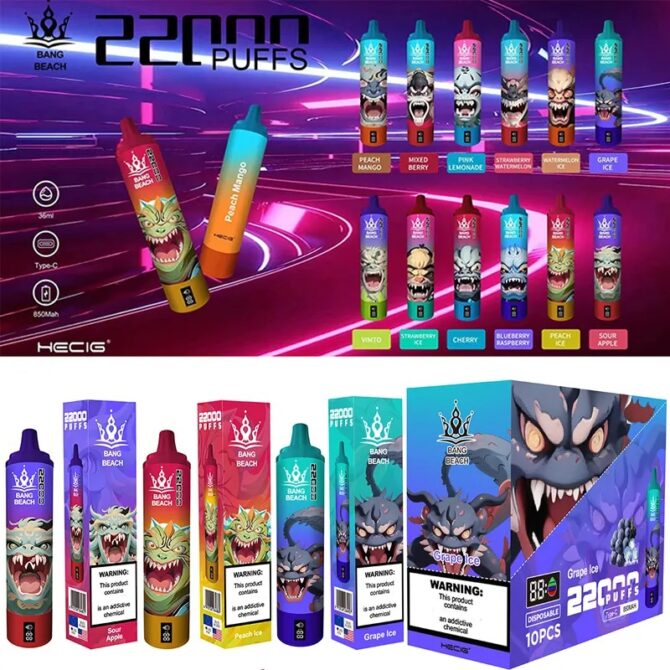 Authentic Bang Beach Vaper puff 22000 Disposable Vape Mesh Coil Vaper Desechables Puff 22k Tornado