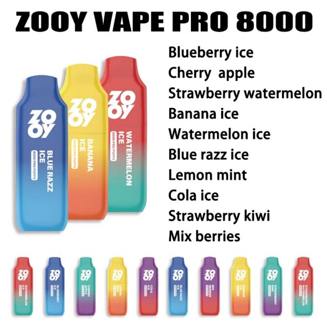 zooy 8000 puff pro 10pcs MOQ eu warehouse disposable cigarette mesh coil 18ml prefilled Rechargeable 650mah puff 8k e Zigarette