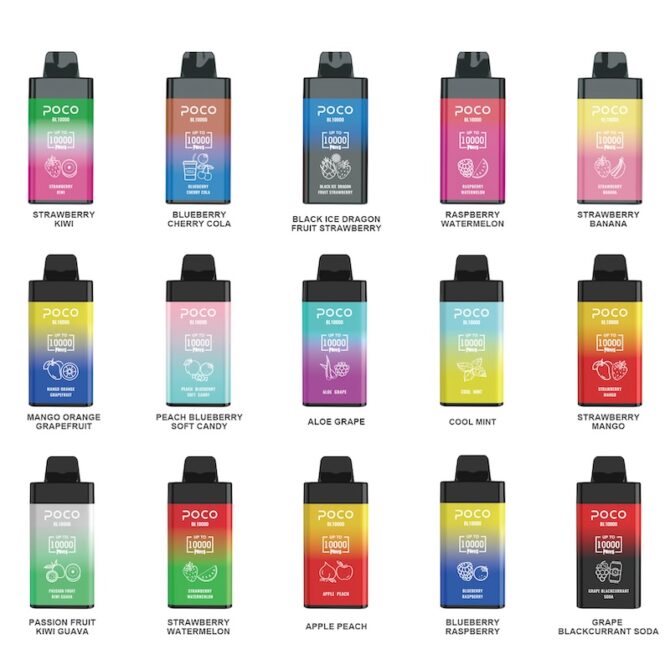 poco bl 10000 Disposable Vape Rechargeable Airflow Adjustable 20ML 15 Flaovors puff 10k