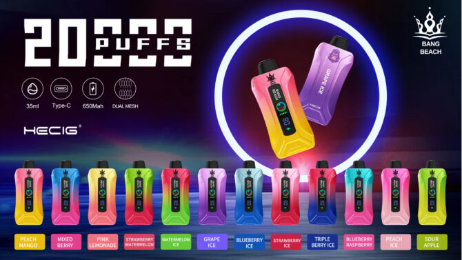 Bang Beach 20000 20k Puff Smart Display Screen Dual Mesh 35ml Disposable Vapes