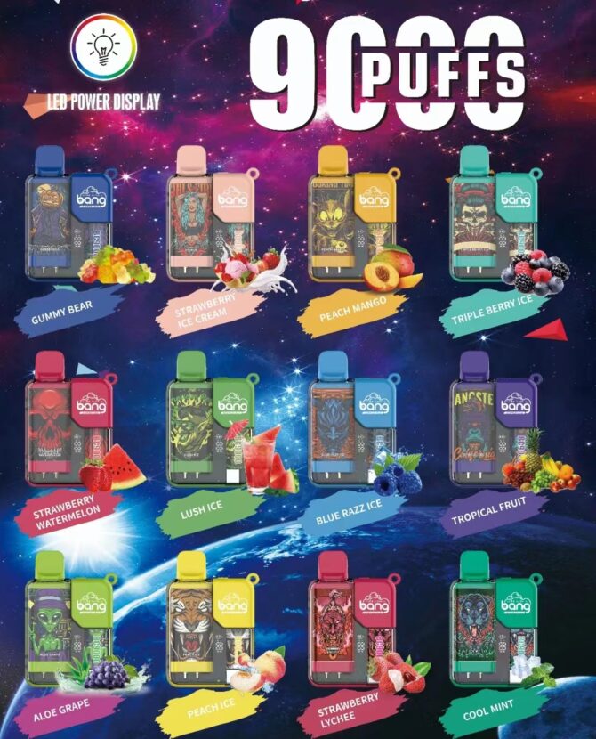 Bang Box 9000 Puffs Rechargeable LED Display Disposable Vapes Sigaretta Elettronica Puffs 9k