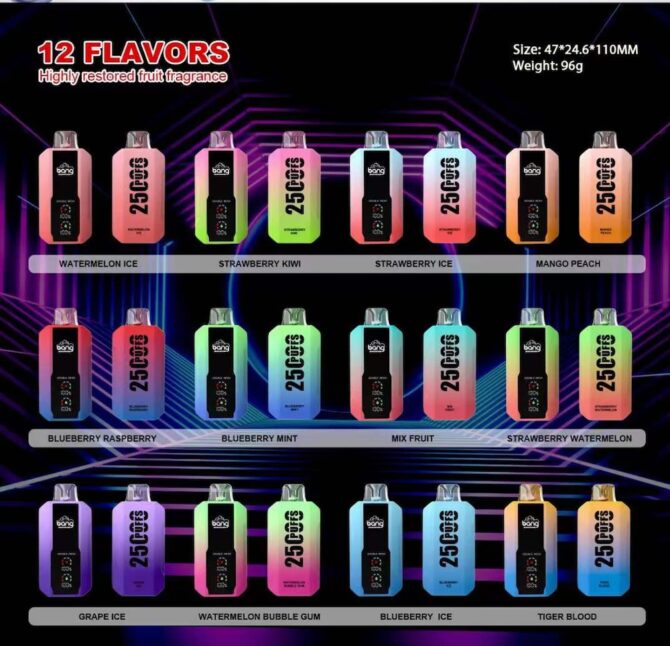 Original Puff Bang 25000 Puffs LED Display Disposable Vape Vaper Desechable Puff 25k
