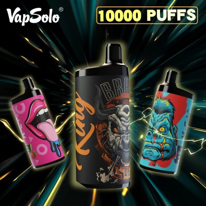 Vapsolo KING 10000 PUFFS Disposable Vape Device Kit E Cigarette Vaper 20ml 10K Puff Mesh Coil Airflow Control Electronic Cigar 20 Flavors