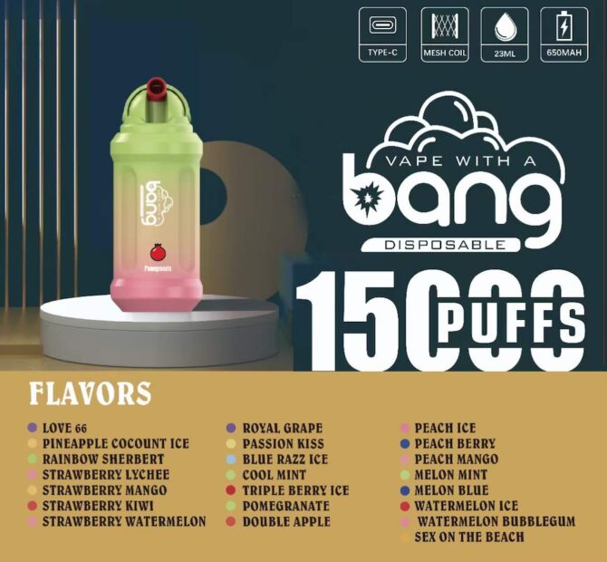 Original Bang king 15k Disposable Vape Pen E Cigarette 650mah Rechargeable Battery 23ml Pod Mesh coil Vaper Vapes disposable Puff 15000