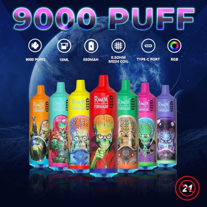 Fumot RandM Tornado 9k Puffs moq 10pcs Vapes Disposable Kit r and m tornado vape Puff 9000 vaper vape store
