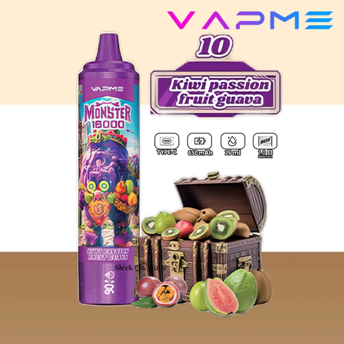 VAPME Monster Puff 16k Puffs 16000 LED Display Sigaretta Elettronica Vaper Desechable