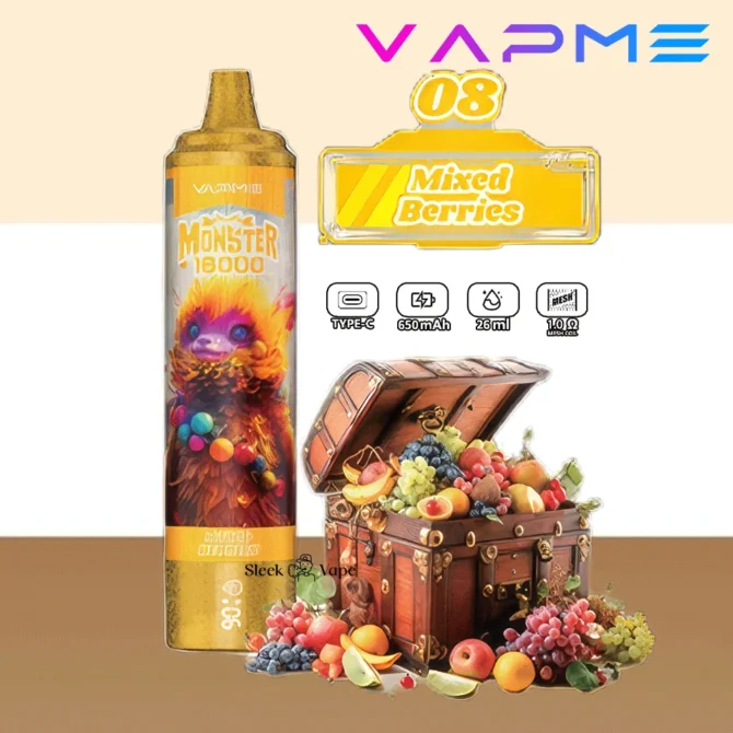VAPME Monster Puff 16k Puffs 16000 LED Display Sigaretta Elettronica Vaper Desechable