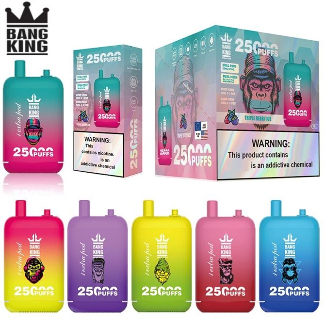 Original Bang king 25000 puff vapes disposable puff E-Zigaretten 46ml dual pod 0.8 Ohm Mesh Coil 0 % 2 % 3 % 5 % 650 mAh Bettery Puffs 25k