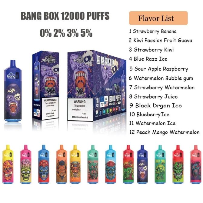 Original Bang 12000 12K Puffs 850mAh 20ml Prefilled Pod With Battery Disposable E Cigarettes Vaper bang box