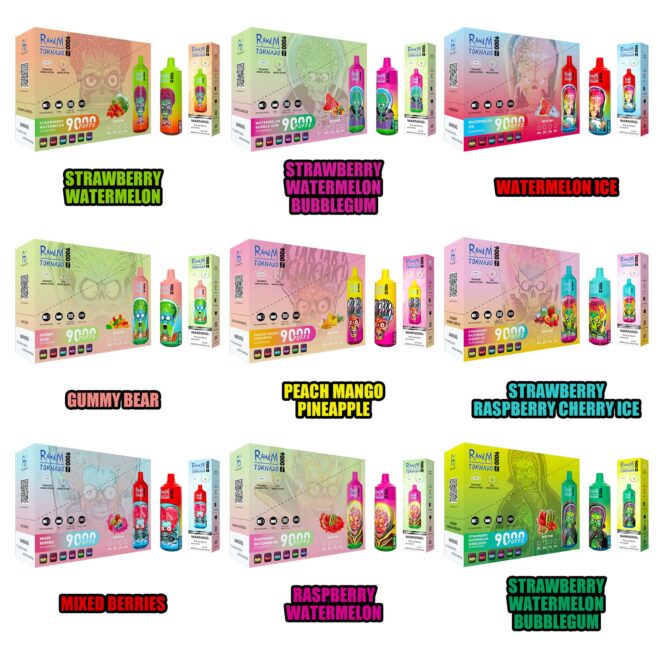 RandM Tornado 9k 9000 PRO Puffs LED display Disposable E Cigarettes vapen tornado puff randmvapes