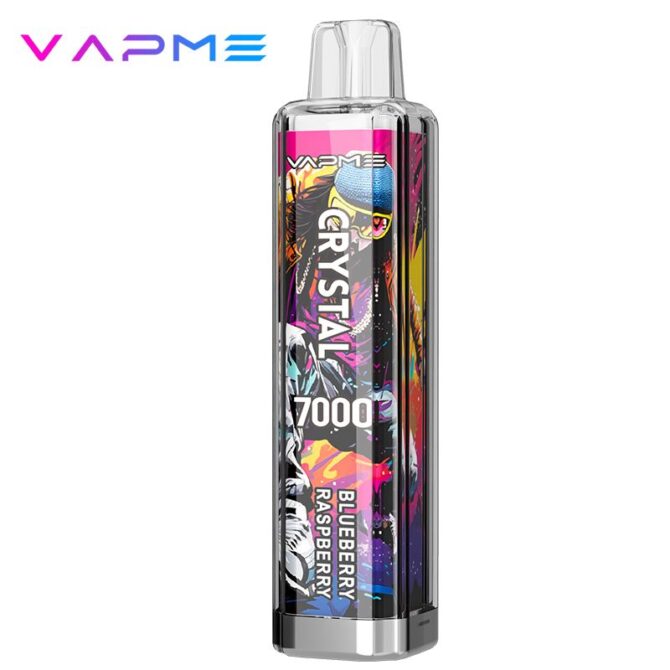 Vapme Crystal Vapes Puff 7000 LED Light Rechargeable Disposable Vape Vapers