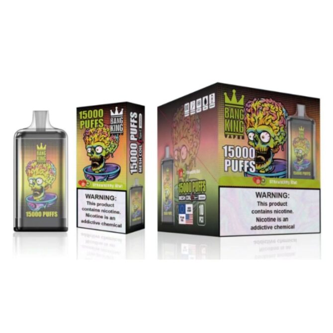 Bang King 15k Puffs crystal moq 10pcs 0% 2% 3% 5% Nicotine Rechargeable Disposable Pod Puff 15000