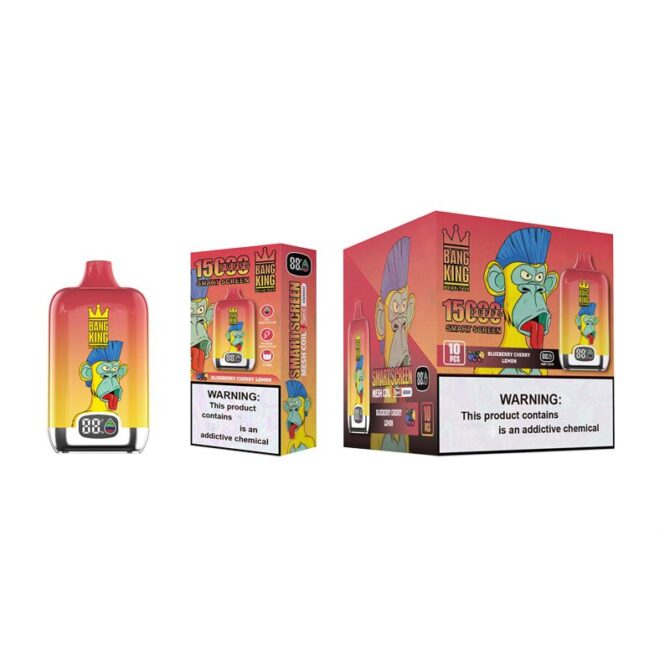Bang King 15k Puffs MOQ 10pcs Vapes Digital Box Smart Screen Rechargeable Disposable Vape Puff 15000 Vaper