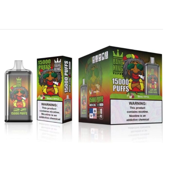 Bang King 15k Puffs crystal moq 10pcs 0% 2% 3% 5% Nicotine Rechargeable Disposable Pod Puff 15000