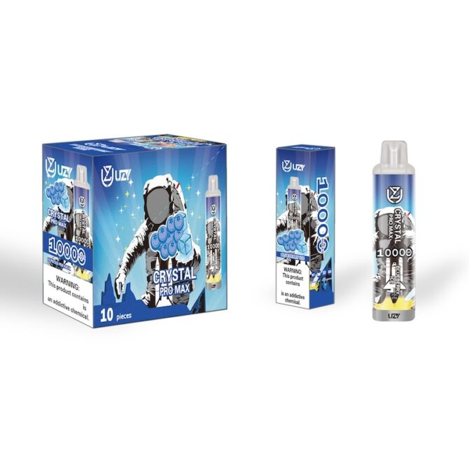 Original UZY crystal vape Pro Max 10000 Puff disposable vapes 0% 2% 3% 5% 16ml Pod 850mAh Rechargeable Battery cigarette electronique vs vapme crystal 7000 Pro Max 10k Puff