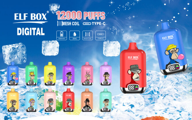 ELF box digital 12000 puffs LED display Disposable Sigaretta Elettronica Vape 12k Puff