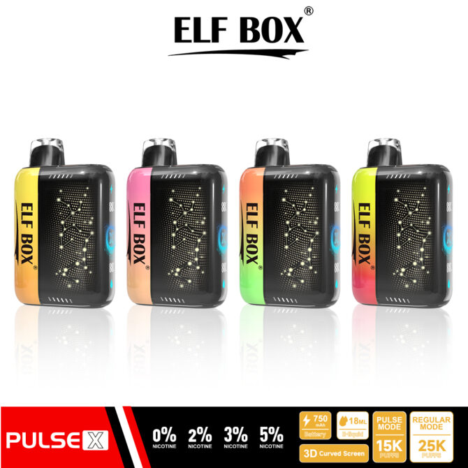 ELF BOX PULSE X 25000 Puffs Regular to 15000 Puffs Pulse vapes disposable puff vape pen how to vape