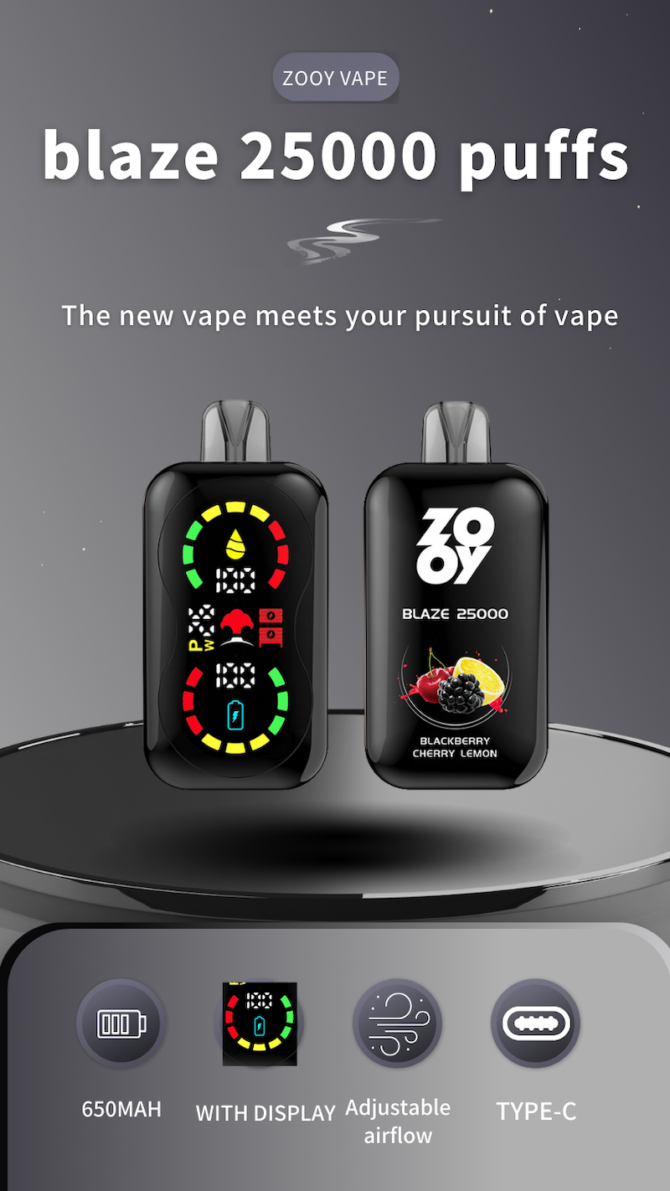 ZOOY BLAZEN 25k PUFF MOQ 10pcs disposable vapes full scream display double mesh coil puff 25k vaper