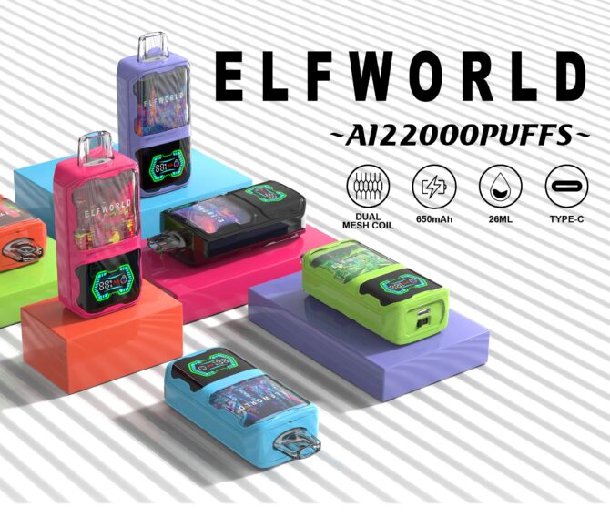 ELFWORLD AI 22k Puff Disposable Vape E Cigarette ELF WORLD Desechable Vaper Tornado Electronic Cigarette