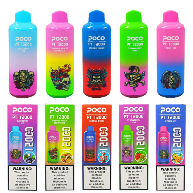 POCO PT12000 puff 12000 disposable vapes e cigarettes 22ML mesh coil vape shop near me puff 12k