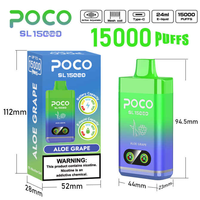 POCO SL15000 15k puff disposable vape 24ML mesh coil vape store best vape puff 15000