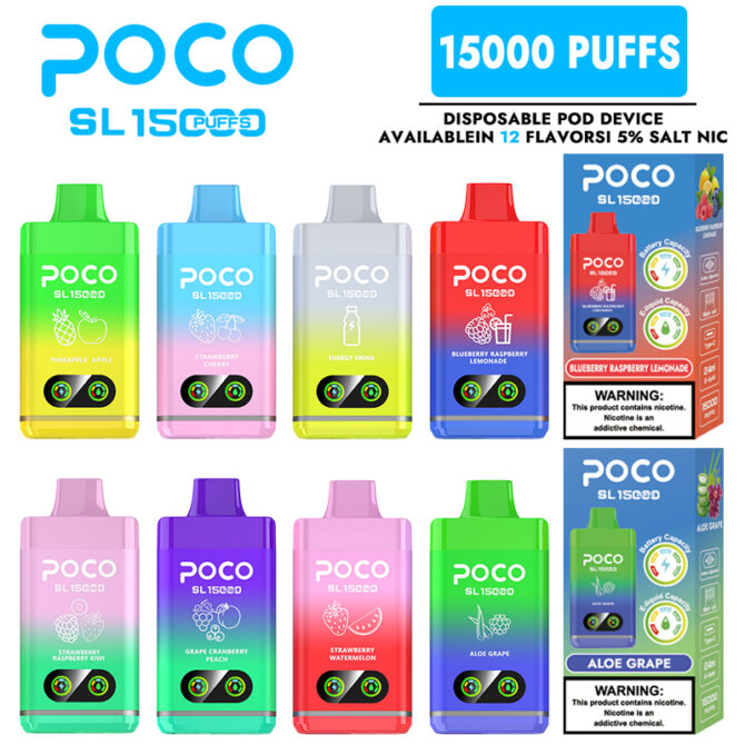 POCO SL15000 15k puff disposable vape 24ML mesh coil vape store best vape puff 15000