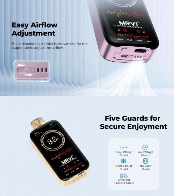 Mrvi 18K Puffs eu ship Arting Vape Bar E-Cigarettes 26ml with Full Screen Display Wholesale Disposable Vape Shop Near Me 18000 Puffs