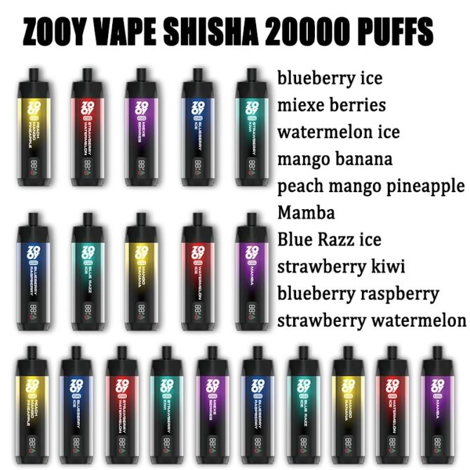 ZOOY Shisha 20000 PUFFS  European warehouses Portable high capacity e cigarettes vaper puff 20k