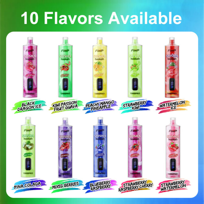 Fihp Mini Hookah Shisha 15000 PRO Puffs Vaper Rechargeable Puff Disposable Vapes