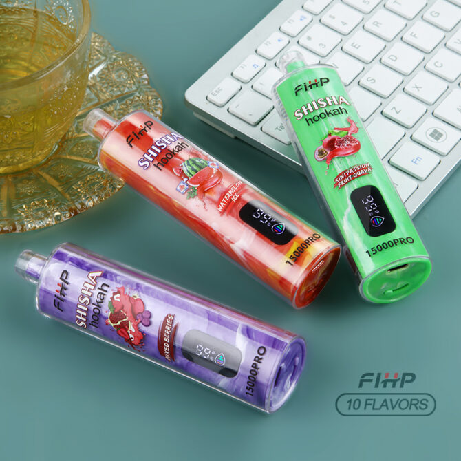 Fihp Mini Hookah Shisha 15000 PRO Puffs Vaper Rechargeable Puff Disposable Vapes