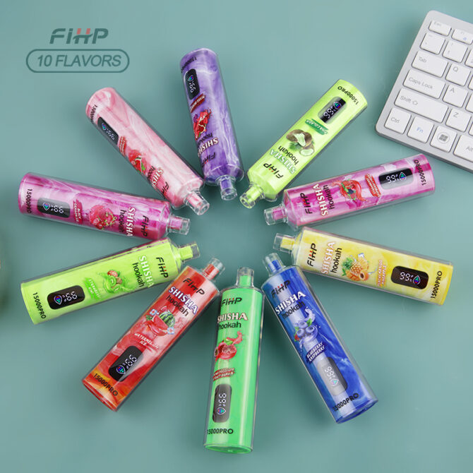 Fihp Mini Hookah Shisha 15000 PRO Puffs Vaper Rechargeable Puff Disposable Vapes