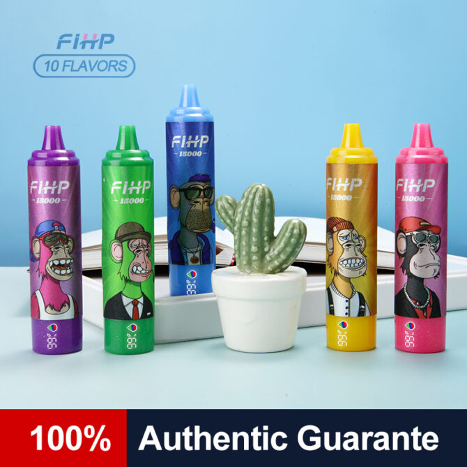 Fihp 15000 Puffs Vaper Disposable Vapes Electronic Cigarettes LED Display 22ml Rechargeable Puff 15k Vapers