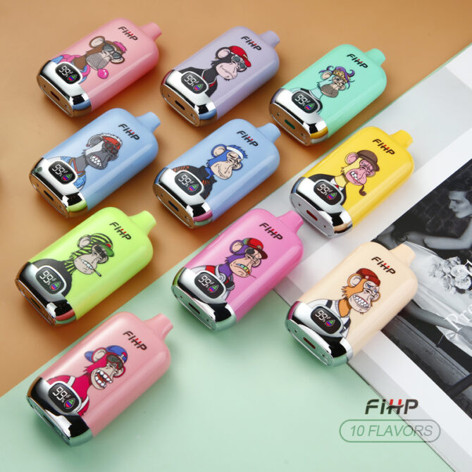 Fihp Digital Box 12000 Puffs Vape Pen smart screen display Rechargeable 650mah 20ml Vaper Puff 20k