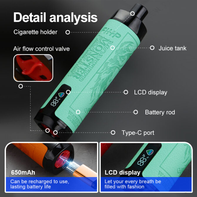 FIHP Shisha Hookah 12000 Puffs Vaper Rechargeable 22ml 650mah Puff Vapers Displayable Vapes