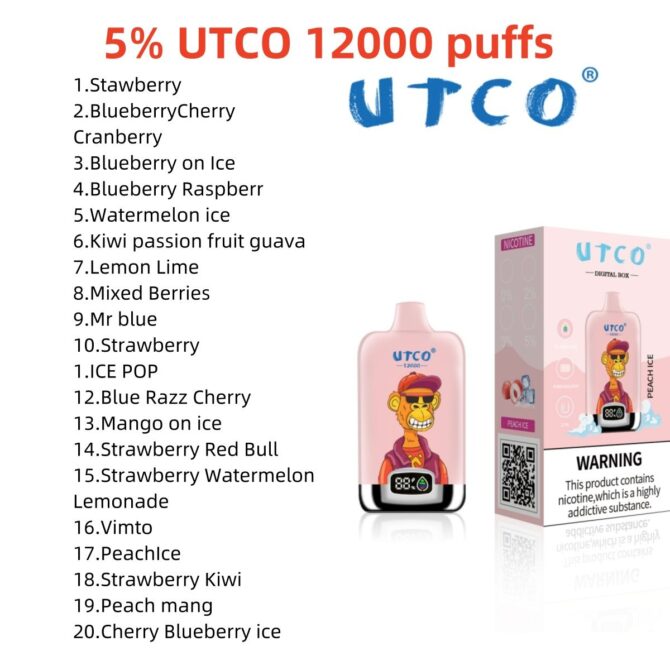 UTCO Digital Box 12k Puffs EU ship Disposable Vape Store near me puff 12000