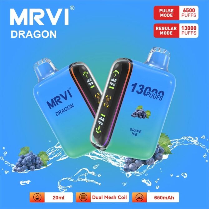 Mrvi Dragon 13000 Puffs Rechargeable Vape E Cigarette Disposable Big Vapor Puff 13K