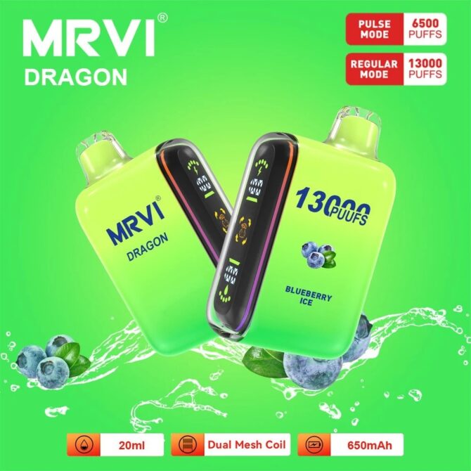 Mrvi Dragon 13000 Puffs Rechargeable Vape E Cigarette Disposable Big Vapor Puff 13K