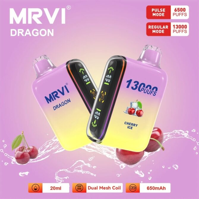 Mrvi Dragon 13000 Puffs Rechargeable Vape E Cigarette Disposable Big Vapor Puff 13K
