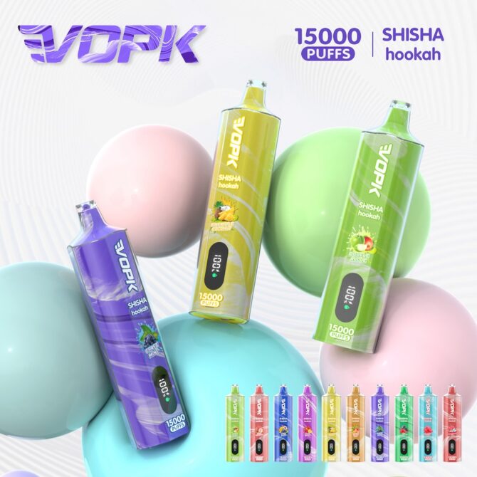 Vopk shisha hookah 15000 Puffs Screen Display disposable vapes E Cigarette vaper puff 15k how to vape