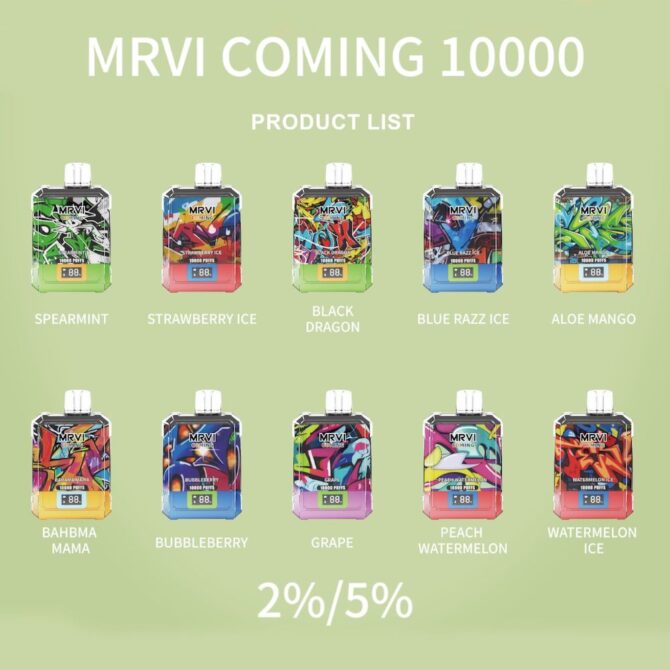 Mrvi Coming 10000 Puffs EU ship Wholesale E Cigarette with Digital Screen Display Original Disposable Vape StorePuff 10K