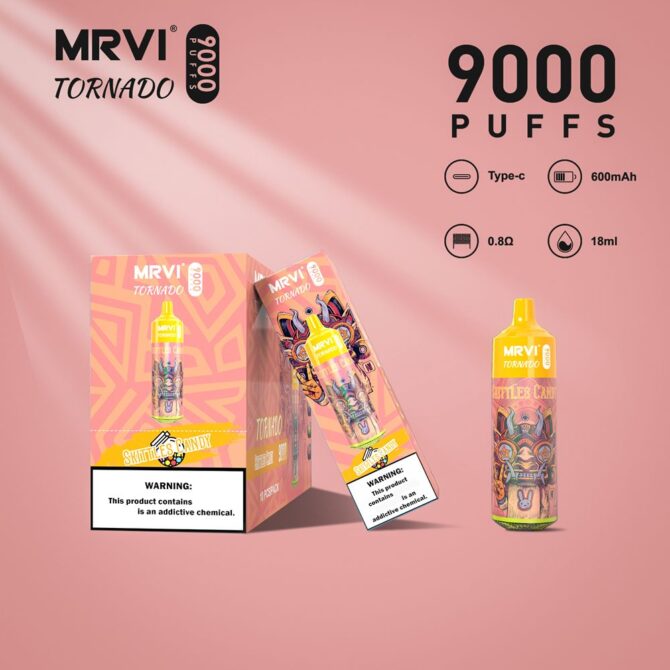 Mrvi Tornado 9000 Puff Vape Rechargeable Vaporizer Cigarette Disposable Vape Puff 9k