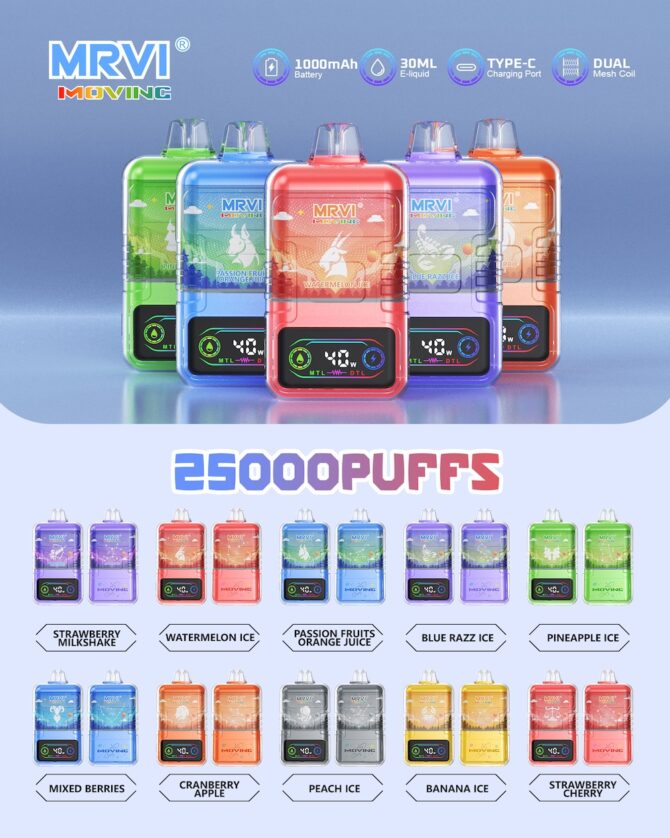 MRVI Moving 25000 eu ship Puffs MTL DTL Disposable Vape 30ml Wholesale Puff 25k