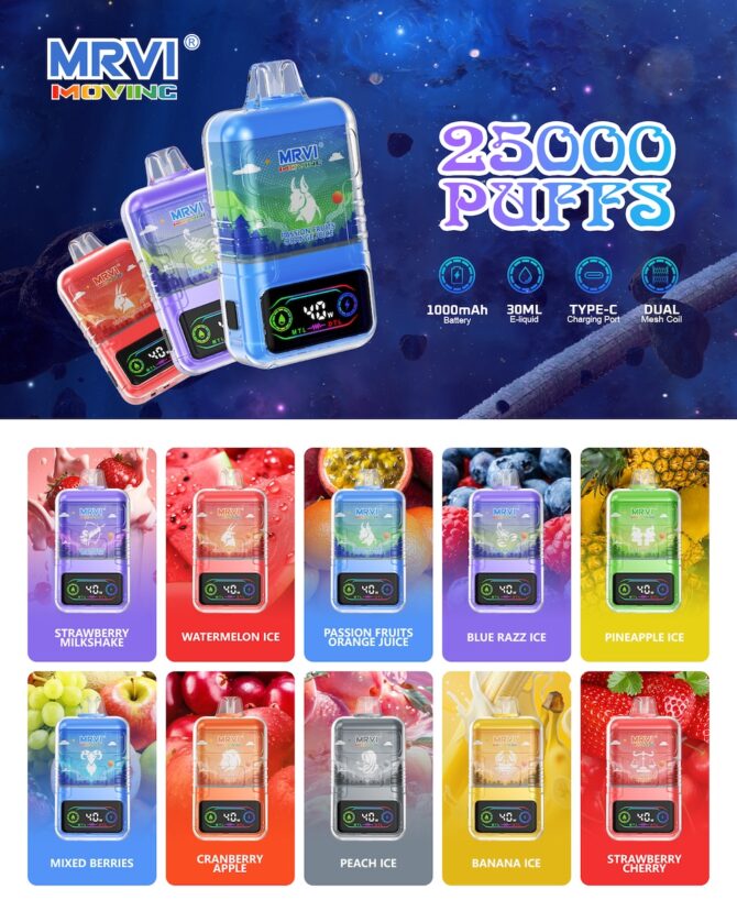 MRVI Moving 25000 eu ship Puffs MTL DTL Disposable Vape 30ml Wholesale Puff 25k