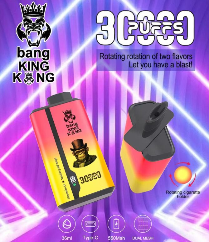Bang king 30k Puffs MOQ 10pcs Double Taste LCD Display Disposable Vape puff 30000